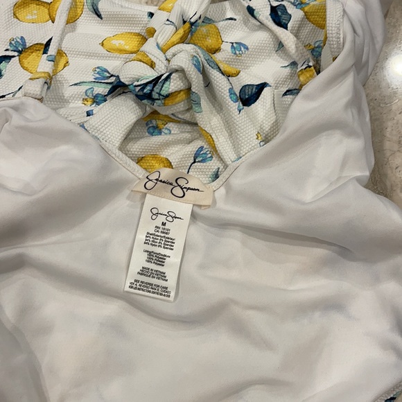 🍋  lemon Straight Neck textured One Piece NWOT - Picture 13 of 16